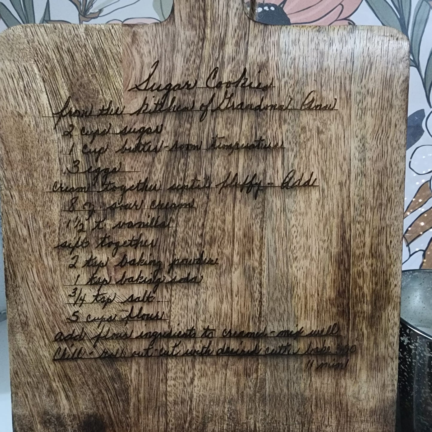 laser engraved cookbook/tablet holder