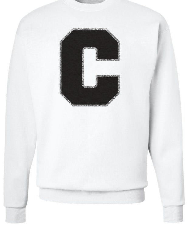 Faux chenille varsity letter