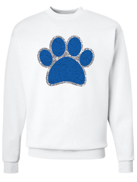 Faux chenille dog paw print