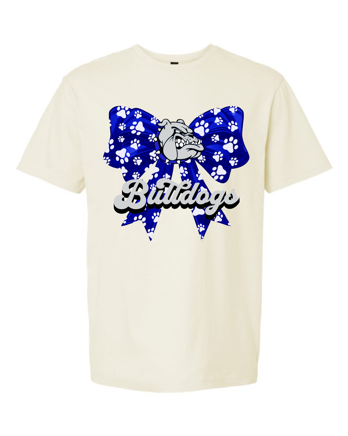Bulldog paws bow