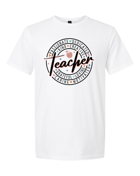 Teacher circle black print