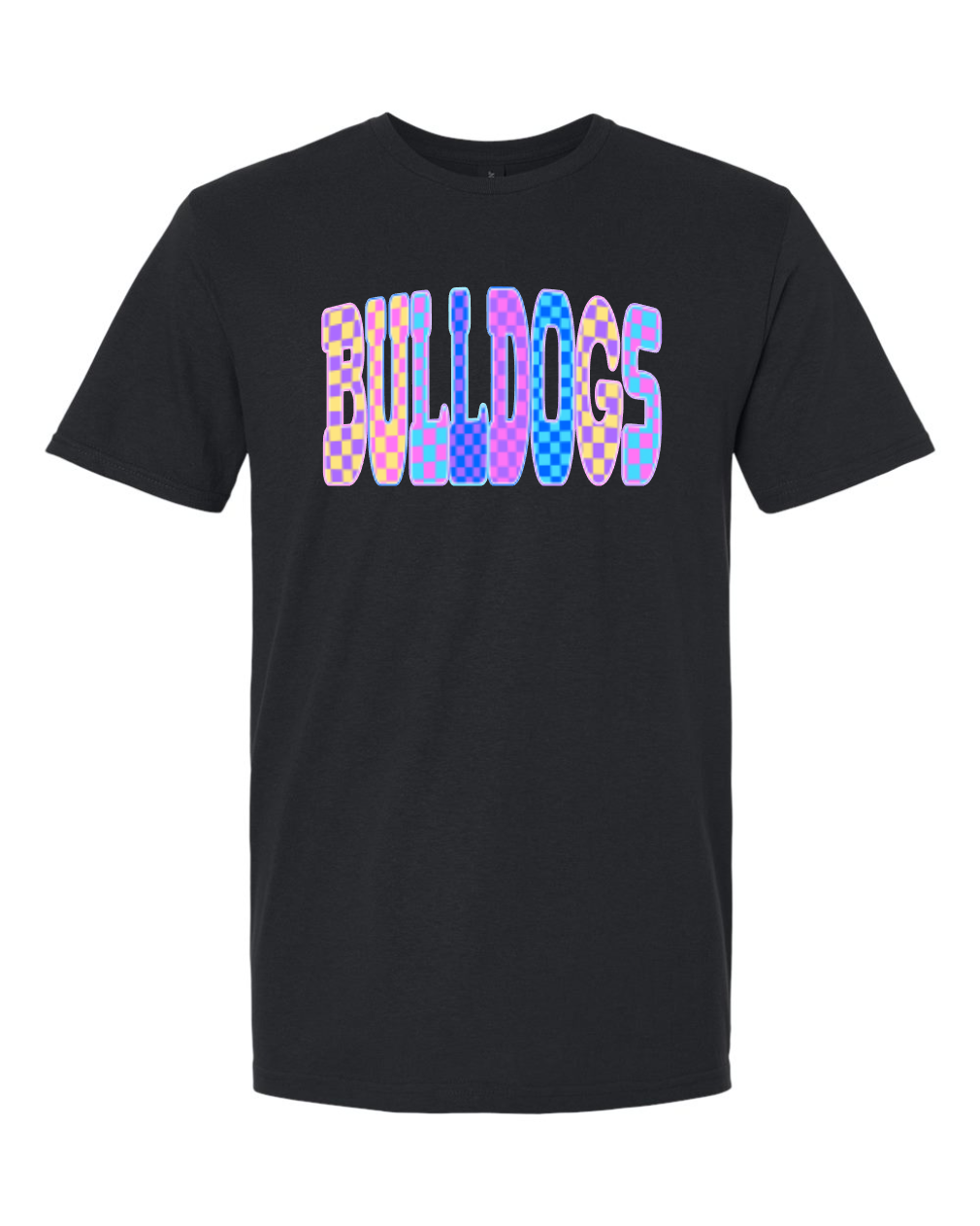 Bulldog neon checkered