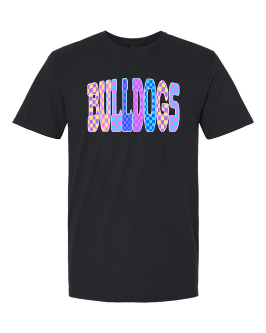Bulldog neon checkered
