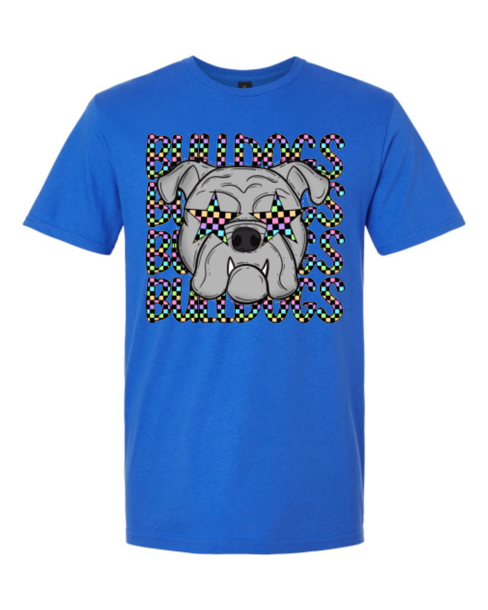 Bulldogs neon checkered