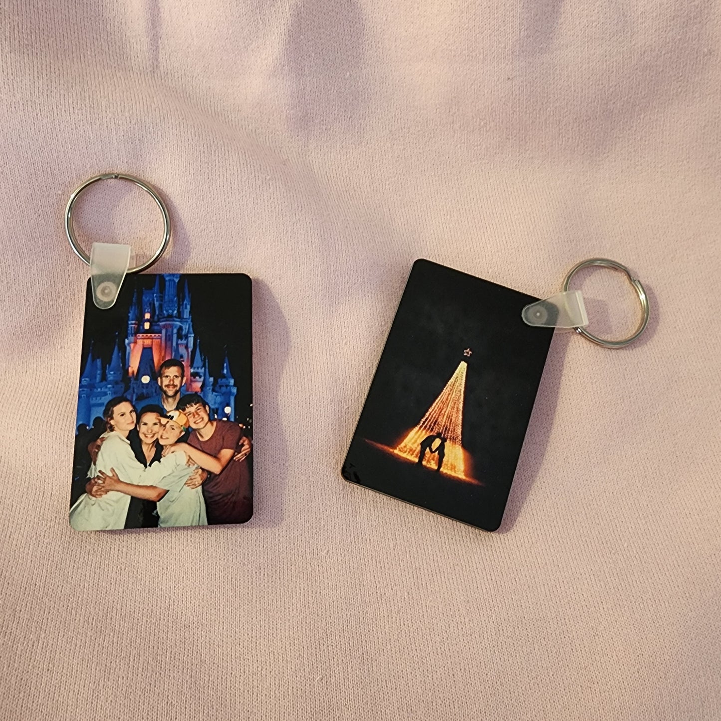 Double sided photo keychain