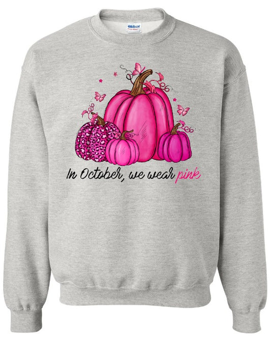In October- pink pumpkins