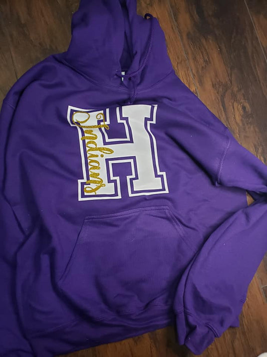 School letter and mascot glitter